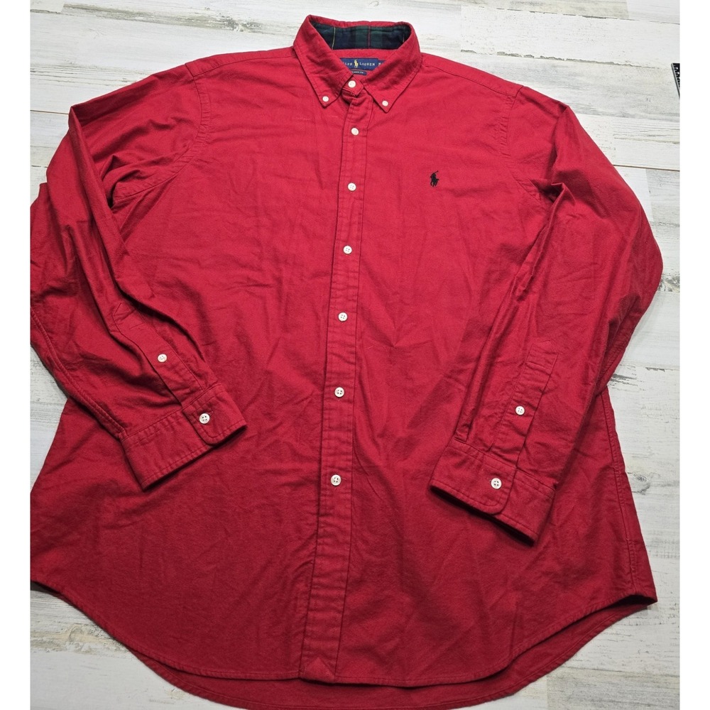 Polo Ralph Lauren Mens XL Red Cotton Button‎ Down Shirt Classic Fit 710769915004